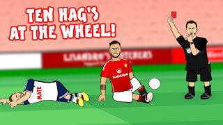 TEN HAGS AT THE WHEEL💥 Man Utd vs Spurs 03 Bruno Red Card Van De Ven Goals Highlights [upl. by Ahgiela]