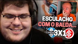 CASIMIRO REAGE BALDASSO NA TRANSMISSÃO DE GRÊMIO 3X1 INTER  BRASILEIRÃO 2023  Cortes do Casimito [upl. by Ahtera]