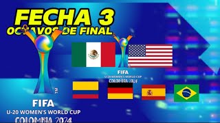 Así se jugaran los OCTAVOS DE FINAL MUNDIAL FEMENINO SUB 20 COLOMBIA 2024 🔥 TABLA DE POSICIONES 3 [upl. by Shank]