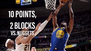 Kevon Looney Highlights vs Nuggets  10 Points 2 blocks  102118 [upl. by Leafar]