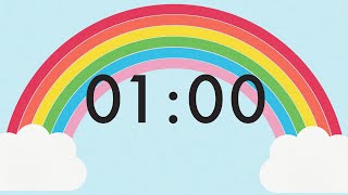 1 Minute Countdown Rainbow Timer 🌈 [upl. by Haroppizt629]