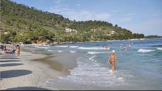 Golden beach in Thassos island Skala Panagia Thassos island Greece [upl. by Varick]