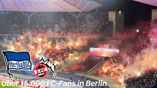 Hertha BSC  1FC Köln  Mega Pyroshows amp FC Faninvasion mit über 15000 Fans beim Auswärtssieg [upl. by Hayidan]