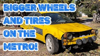 Making Bigger Wheels And Tires Fit The Chevy Metro [upl. by Jung]