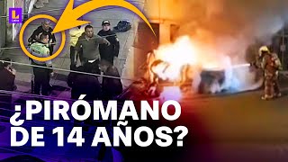 ¿Pirómano de 14 años Menor incendió motos y un auto en Ventanilla [upl. by Annayar]