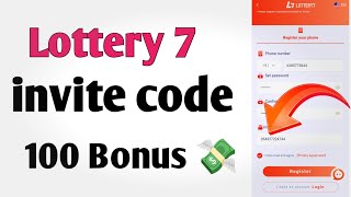 Lottery 7 invite code  lottery 7 invite code invite code lottery 7 lottery 7 ka invite code [upl. by Yerok144]