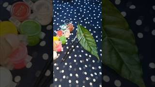 Beautiful landscape drawing on leaf shorts viralvideo raisasdiary sketch [upl. by Oicirtap876]