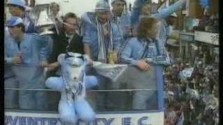 Coventry City FA Cup Final 1987  Opentop bus victory parade footage [upl. by Ymor]