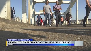 Attorneys march across Edmund Pettus Bridge [upl. by Yve]