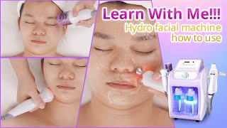 Hydrofacial Class Step by Step Learn with me by How to do skin care treament [upl. by Melba939]