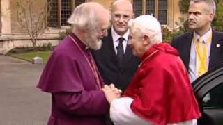 Pope meets Anglican leader Rowan Williams Archbishop of Canterbury [upl. by Assyli]