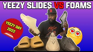 Yeezy Slides VS Foam Runners  Sizing Tips Which Yeezys To Go For On Yeezy Day 2022 [upl. by Arytas]