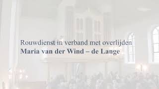 Dorpskerk Rouwdienst ivm overlijden Mevr van der Wind 21 oktober 2024 1030 uur [upl. by Calli]