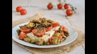 Feta al forno con pomodorini e olive schiacciate  Ricette che Passione [upl. by Jsandye]