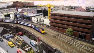 Model Railway Layout Exhibition Assortment Pecorama Peco Devon Easter 2014 [upl. by Ehrlich939]