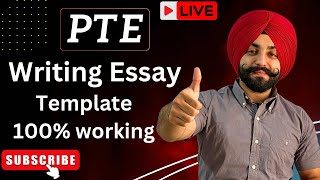 PTE Writing essay new template 100 working essay both side working essay  Gurwinder Sir [upl. by Nitza]