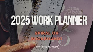 My 2025 Work Plannerwill I choose a spiral or bookbound planner plannerlineup notiq [upl. by Emad]