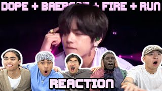 OUR FIRST TIME WATCHING BTS DOPE​ X​ BAEPSAE​ X FIRE X RUN​ LIVE [upl. by Beora]