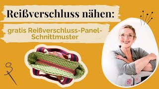 Reißverschluss in eine Tasche nähen mit gratis ReißverschlussPanelSchnittmuster [upl. by Ecined50]