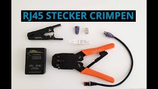 RJ45 Stecker crimpen mit Crimpzange  werkzeuglos  Netzwerkkabel Belegung selber machen [upl. by Bessy786]