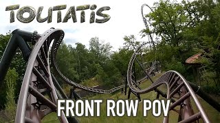 Toutatis Front Row POV Parc Astérix New for 2023 Intamin MultiLaunch Coaster [upl. by Lusar]