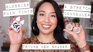 Glossier Skin Tint  Stretch Concealer  Trying New Shades [upl. by Frida565]