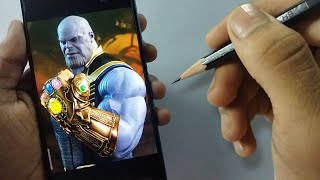 Drawing Thanos  Avengers  Endgame 🔥  Step by Step Outline Tutorial  Part1 [upl. by Nennek]