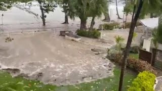 Hurricane Beryl causes flooding in southern Barbados [upl. by Lartnom895]