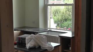 Kitchen Renovation 140  Fitting Granite Worktops [upl. by Hnirt]