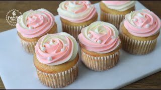 Super Moist Vanilla Cupcakes with Easy Buttercream Frosting  Egg amp Eggless [upl. by Cecilia]