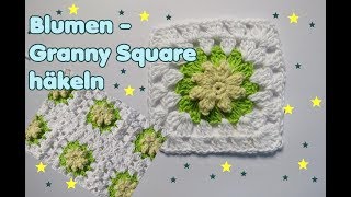 Blumen Granny Square für Kissen Decke Babydecke [upl. by Alie]