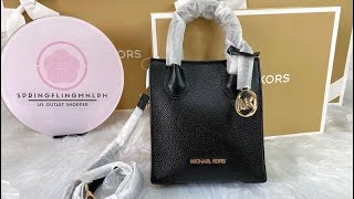 Michael Kors Mercer ExtraSmall Pebbled Leather Crossbody Bag in Black by springflingmnlph [upl. by Ribak]