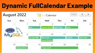 How to add and display events dynamically in fullcalendar js with PHP and MySQL  fullcalendario [upl. by Atik]