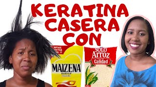 ALISA TU CABELLO EN 1 DÍA CON ESTA KERATINA CASERA DE ARROZ Y MAIZENA  SÍ FUNCIONA [upl. by Naenej]