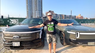 Rivian R1T Launch Ed vs Ford F150 LIGHTNING Lariat Part 1 Review Who will win [upl. by Betta295]