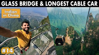 LONGEST CABLE CAR amp GLASS BRIDGE  Tianmen Mountain China [upl. by Roede]