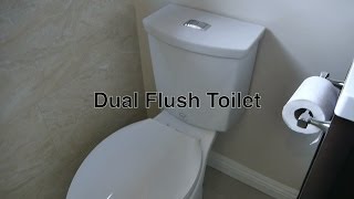 Dual Flush Toilet by American Standard w Low amp High Power Flushing  Valve  Handle Repair Parts [upl. by Arbas24]