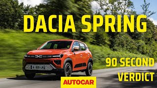 Dacia Spring  90 Second Review of £15k EV [upl. by Hammerskjold163]