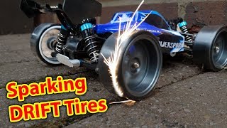 Sparking DRIFT Tires on DIRT CHEAP RC CAR  WLToys a959 Drifting [upl. by Alekin355]