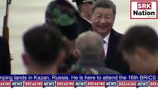 Chinese President Xi Jinping lands in Kazan Russia He is here to attend the 16th BRICS Summit [upl. by Rabbi]