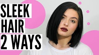 SLEEK STRAIGHT HAIRSTYLE FOR SHORT HAIR 2 WAYS  LYSSRYANN [upl. by Publias856]