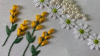 Two Fresh Stitches for Beautiful leaf Embroidery For Beginners Embroidery Designs for Beginners [upl. by Lubbock]