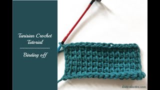 Tunisian Crochet Tutorial  Binding off  Left handed [upl. by Einrae]