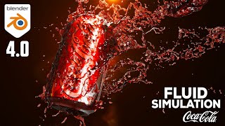 COKE beverage commercial Ads in blender  WATER Simulations in Blender  No Addon [upl. by Atiuqram]