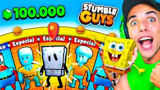 COMPRÉ al 100 las NUEVAS SKINS de BOB ESPONJA en STUMBLE GUYS 😍 [upl. by Helve]