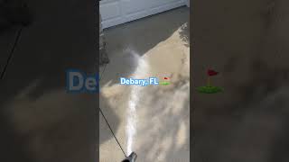 Driveway and sidewalk cleaning in Debary FL 🌊 pressurewashing surfacecleaning driveway clean [upl. by Goulden]