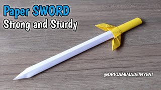 How to make a paper SWORD a Strong and Sturdy  Origami Sword [upl. by Amehsat218]