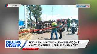 Balitang Bisdak Van mibangga sa motorsiklo pickup nalimbuwad sa Talisay City [upl. by Melva]