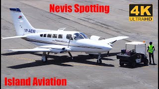 4K Nevis Spotting  Trans Anguilla Cessna 402  Arrival  Turnaround  Departure from Nevis [upl. by Nnyltiak]