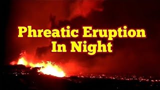 Ash Cloud Of Phreatic Eruption In Night Iceland Volcano Fissure Eruption Update Magma Water [upl. by Slemmer]